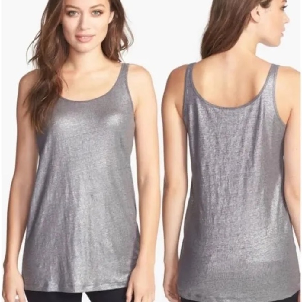 Eileen Fisher Metallic Linen Top